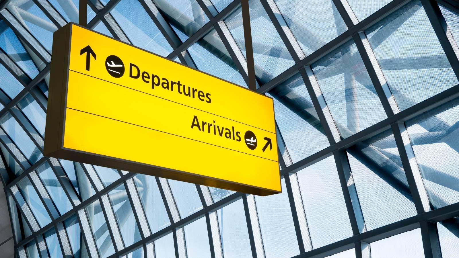 Airport Departure & Arrival information sign