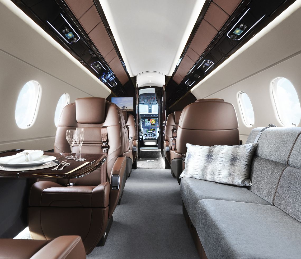Embraer Praetor 600 private jet charter interior cabin