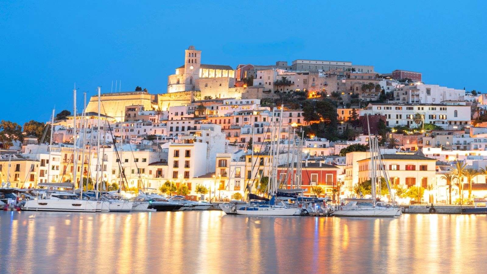 Private Jet to Ibiza old town.