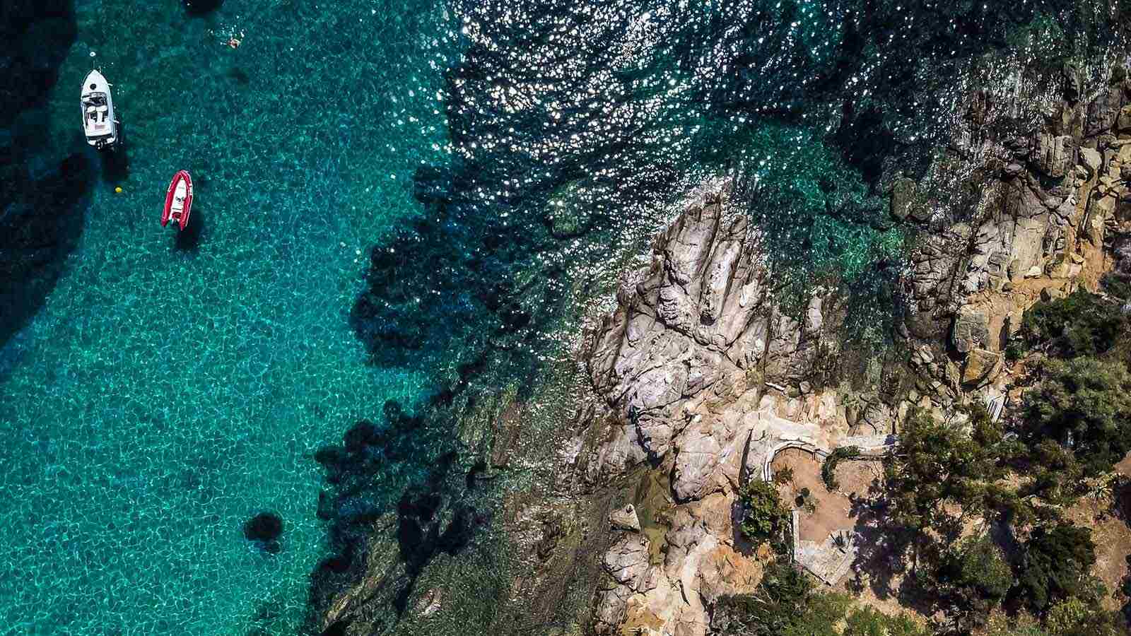The rocky coastline and crystal waters of Cannes