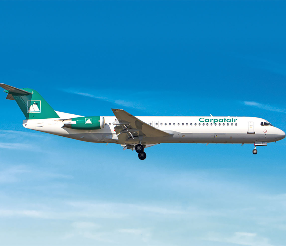 Fokker 100 private aircraft charter flight