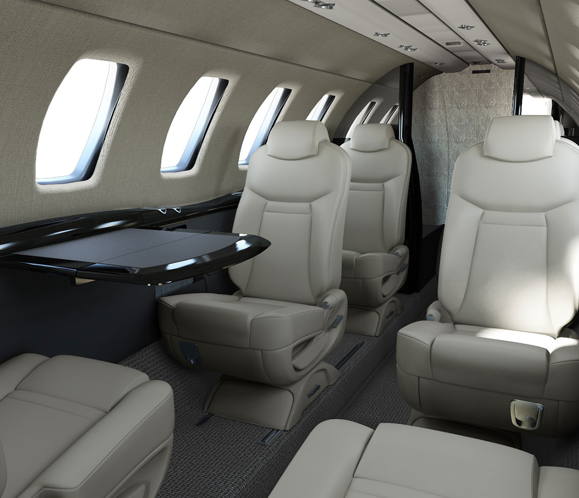 Cessna Citaiton CJ4 private jet interior