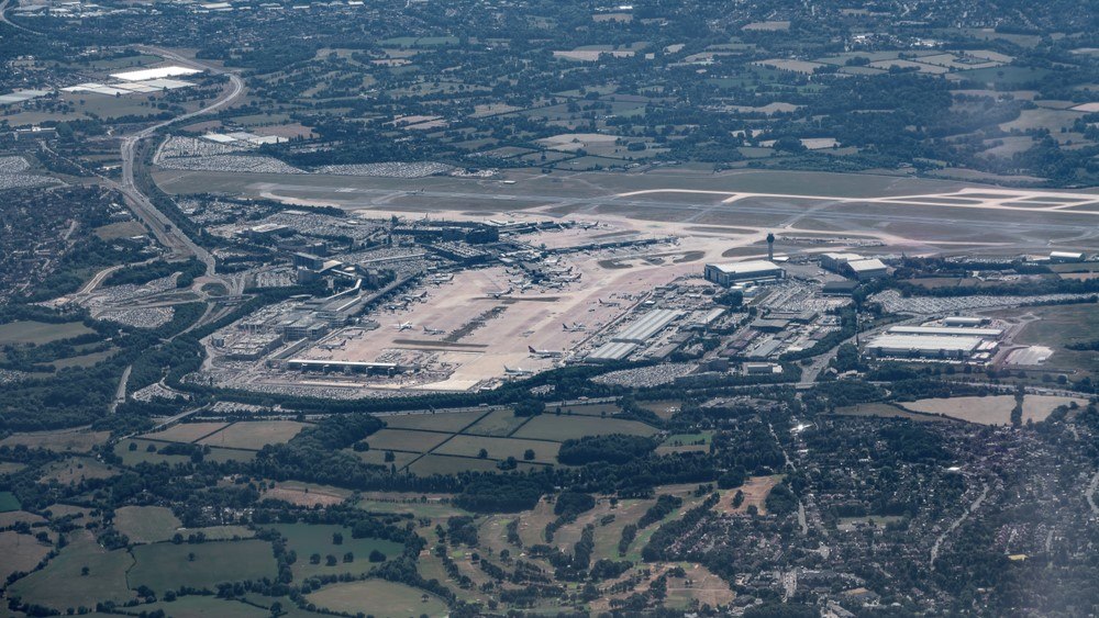 Aerial view of Manchester Airport