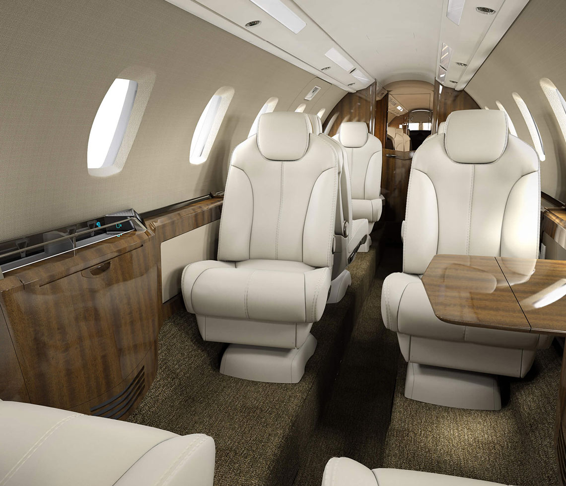 Cessna Citation X private jet interior