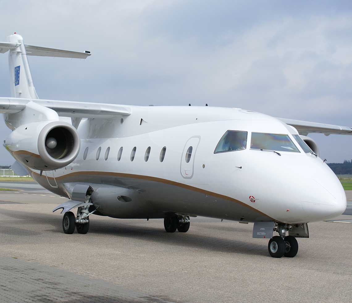 Dornier 328 Jet private aircraft charter on runway